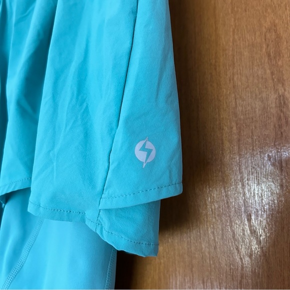 PopFlex On The Run Ruffle Athletic Workout Shorts Blue Size 1x - Picture 2 of 10